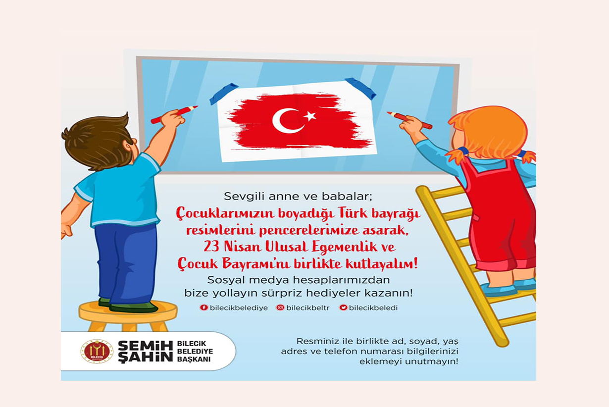  Bilecik’te 23 Nisan ‘Türk Bayraklı’ Resimlerle Kutlanacak