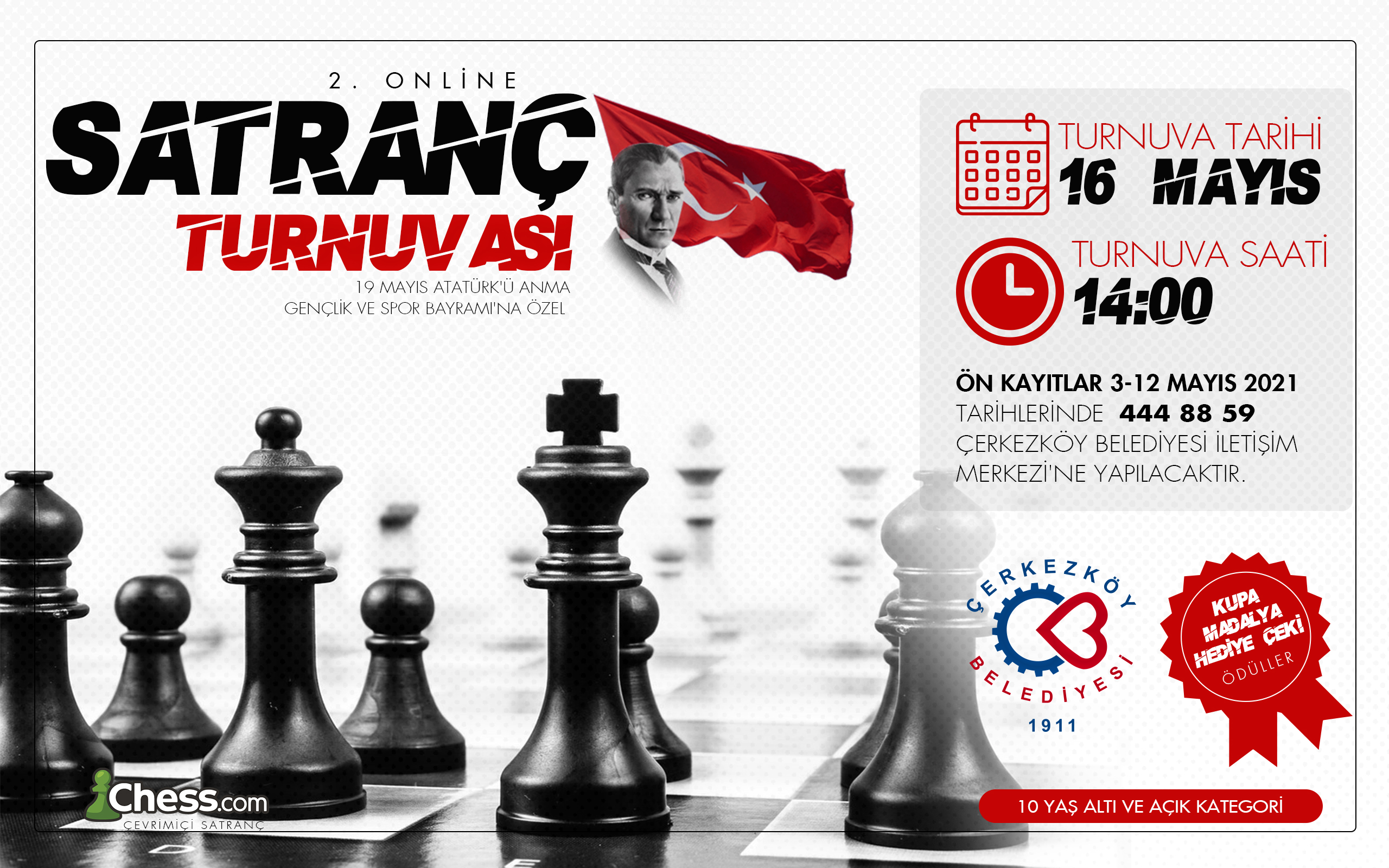  Çerkezköy’de İkinci Online Satranç Turnuvasının Kayıtları Başladı