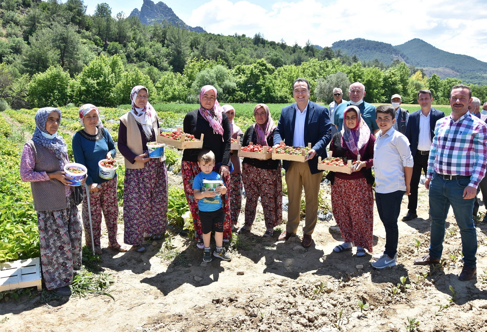  Akhisar’da Kadın Çiftçiler Belediye Desteğiyle Çilek Üretti