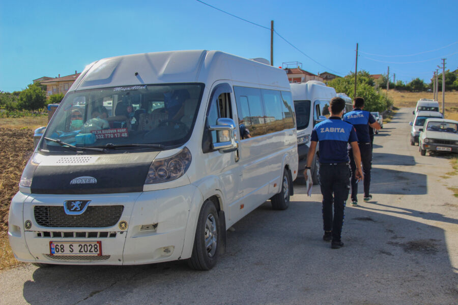  Ortaköy Belediyesi Zabıta Ekiplerinden Okul Servis Araçlarına Denetim
