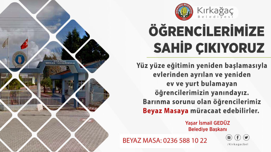  Kırkağaç Belediyesi, Öğrencilerin Barınma İhtiyacını Karşılayacak