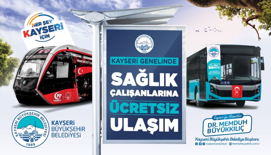  Kayseri Büyükşehir, Ücretsiz Toplu Ulaşım Desteği Verileceğini Duyurdu