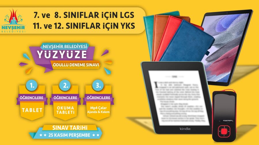  Nevşehir Belediyesi’nden Ödüllü YKS ve LGS Deneme Sınavı