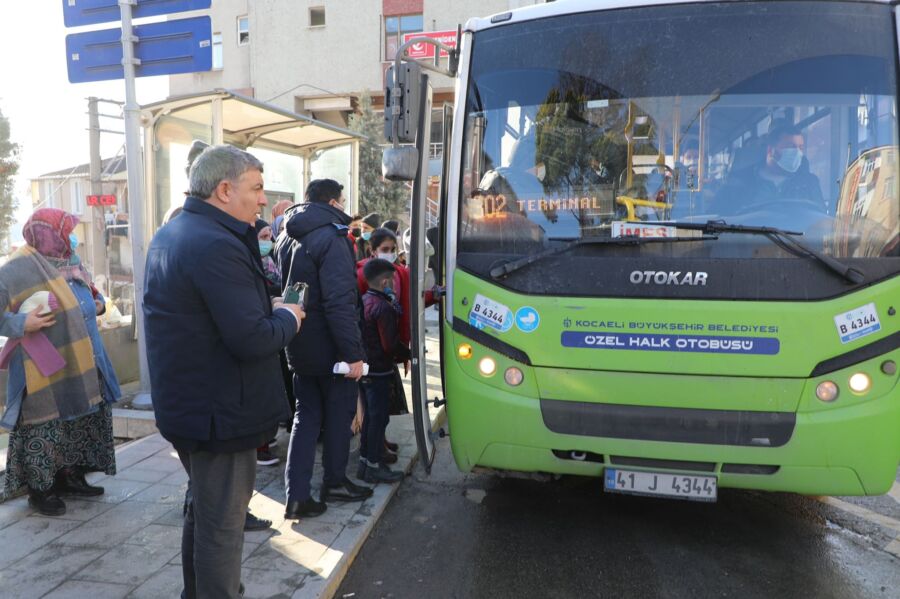  Dilovası  Belediye Başkan Şayir, Halk Otobüslerini Denetledi