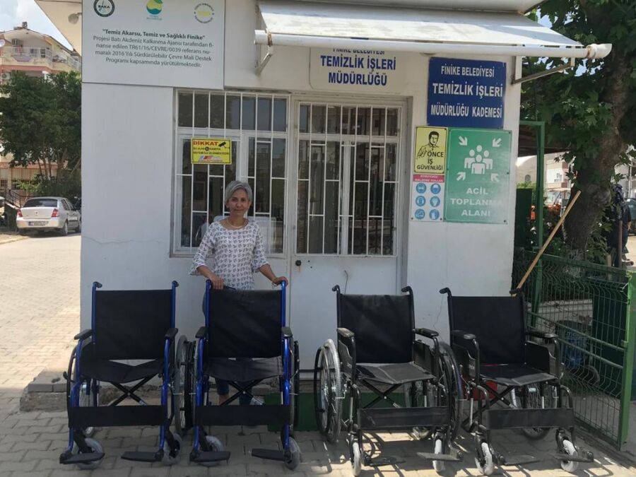  Finike’de Atık Yağlar, Tekerlekli Sandalyeye Dönüştü
