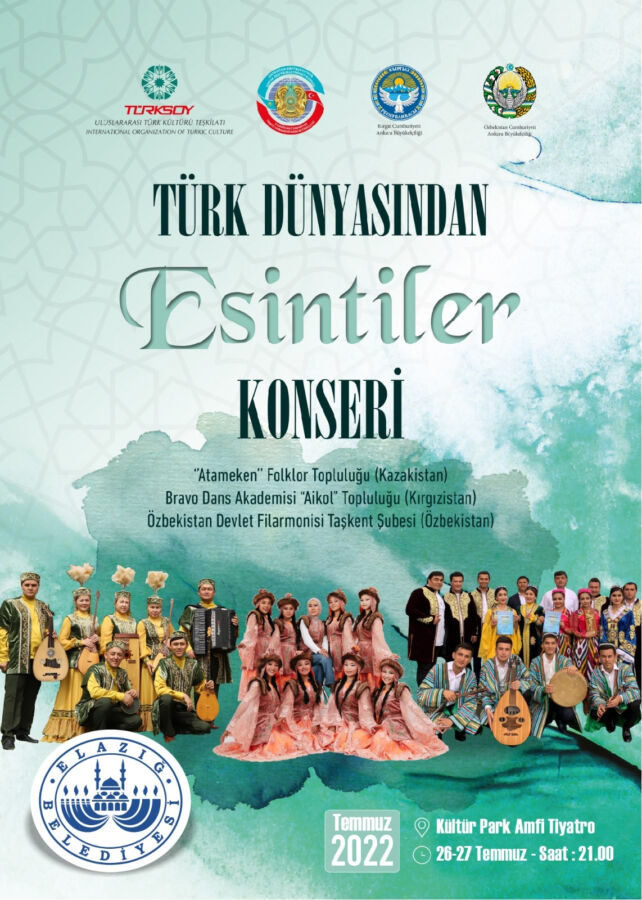  Türk Dünyasından Esintiler Konseri Elazığlılarla Buluşacak