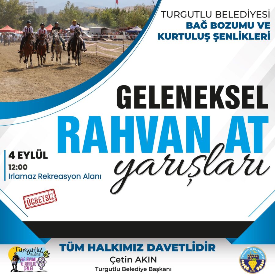  Turgutlu’da Geleneksel Rahvan At Yarışları