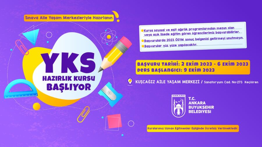  Ankara’da Ücretsiz YKS ve EKPSS Hazırlık Kursu