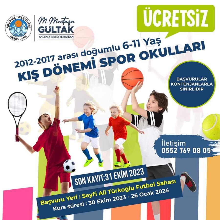  Akdeniz Belediyesi Kış Spor Okulu Yeni Yetenekleri Bekliyor