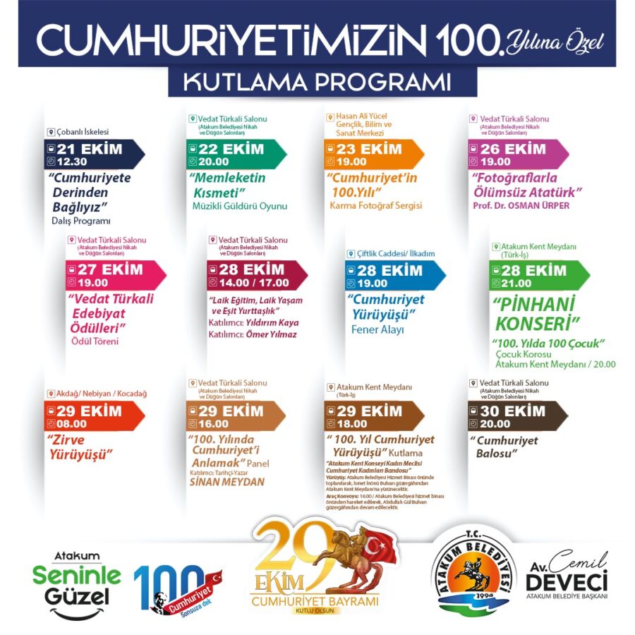  Atakum’da Cumhuriyet’in 100. Yılına Özel Program