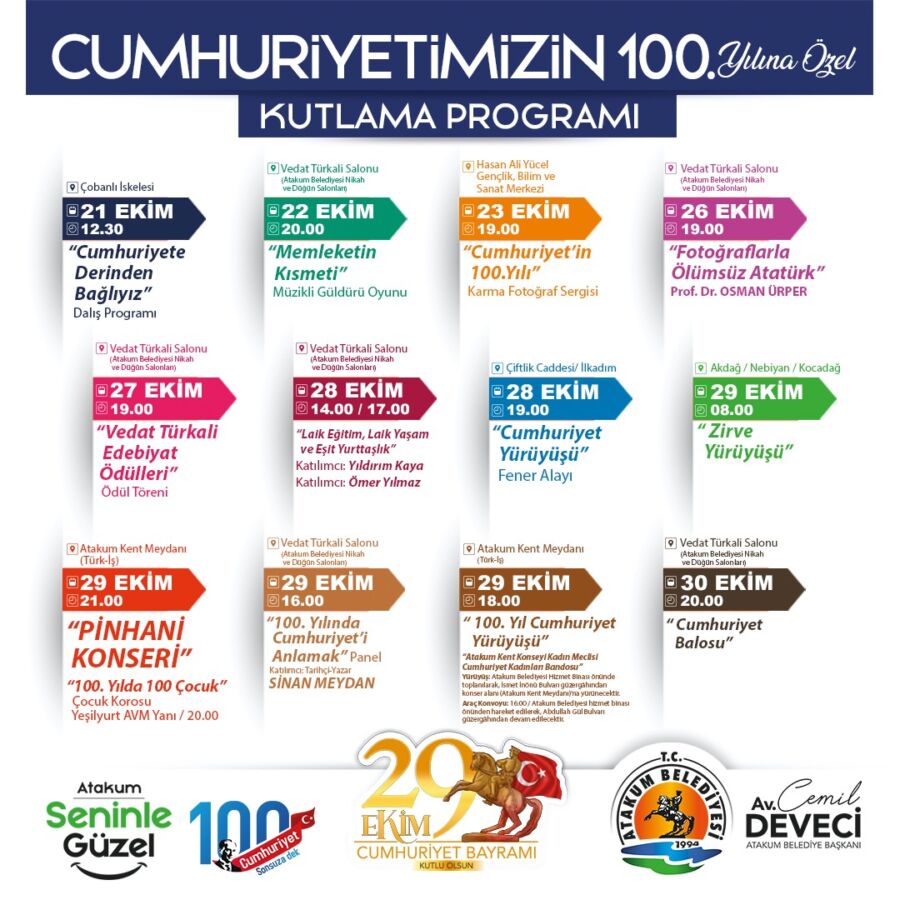  Atakum’da Cumhuriyet’in 100. Yılına Özel Program