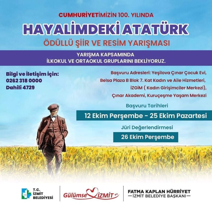  ‘Hayalimdeki Atatürk’ Şiir ve Resim Yarışması Başvuruları Başlıyor