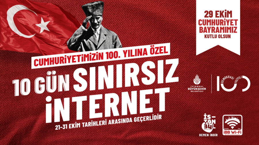  İstanbul’da 100. Yıla Özel Sınırsız İnternet