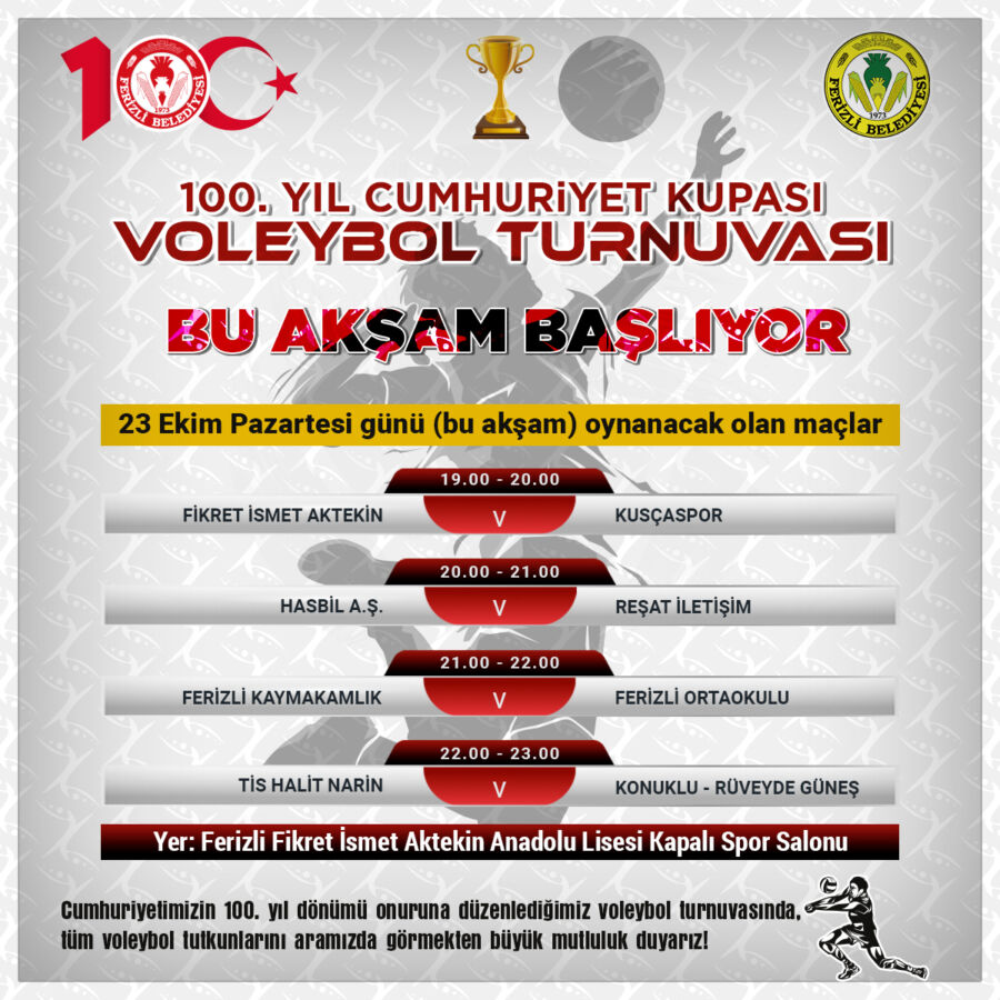  Ferizli’de “100. Yıl Cumhuriyet Kupası” Heyecanı Başlıyor