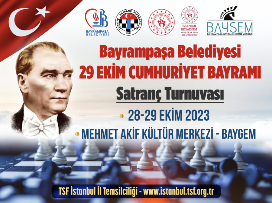  Bayrampaşa’da Cumhuriyetin 100. Yılı Satranç Turnuvası Düzenliyor