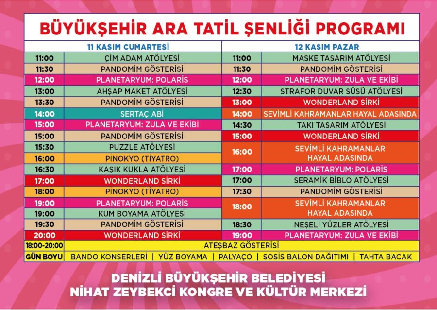  Denizli’de Çocuklara Tatil Sürprizi