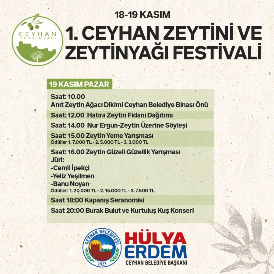  Ceyhan’da Zeytin ve Zeytinyağı Festivali