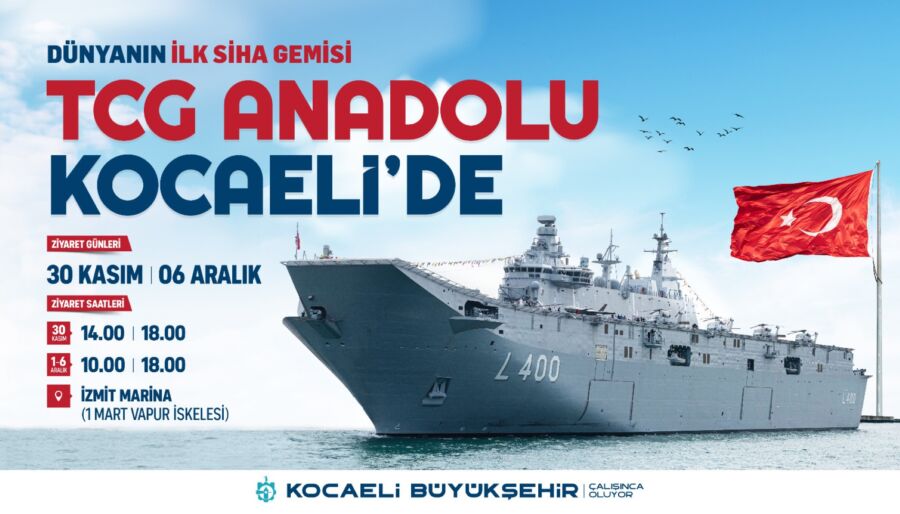  TCG Anadolu 30 Kasım’da Kocaeli’ye Geliyor