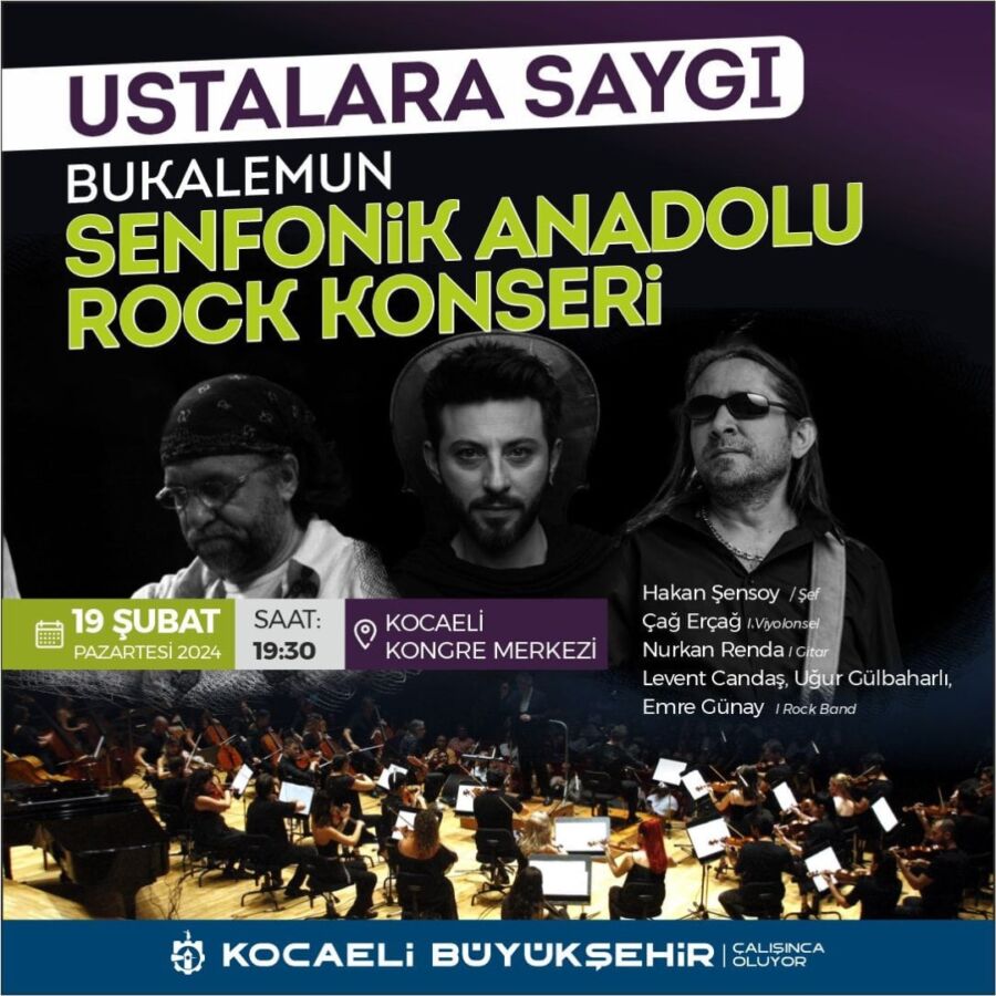  Kocaeli’de Anadolu Rock’un Ustalarına Saygı Konseri